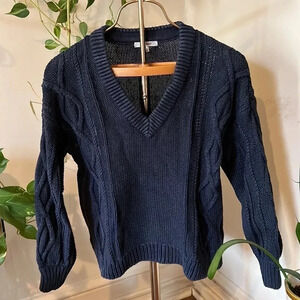 Madewell Navy V-Neck Sweater